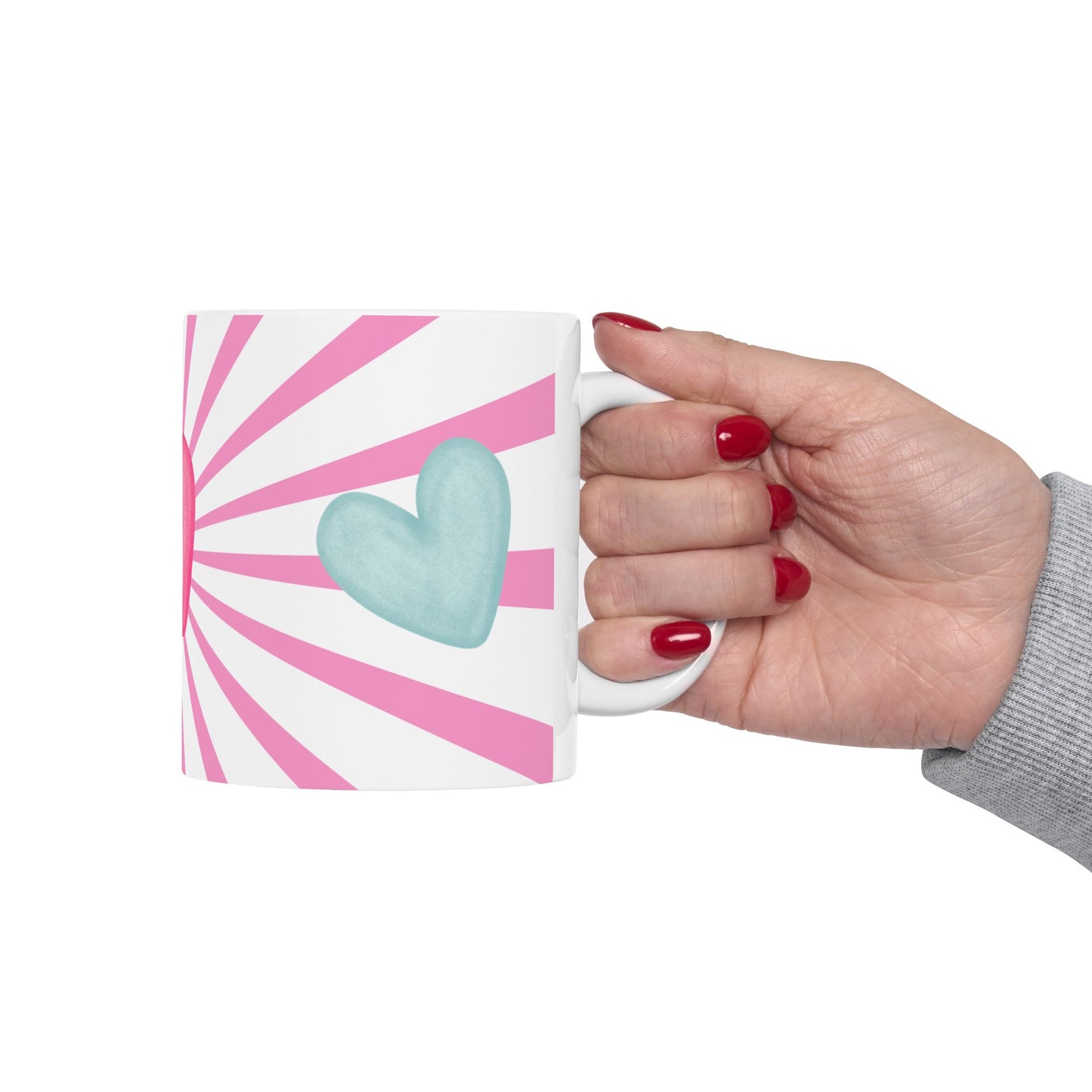 Pastel Hearts Ceramic Mug (11oz)