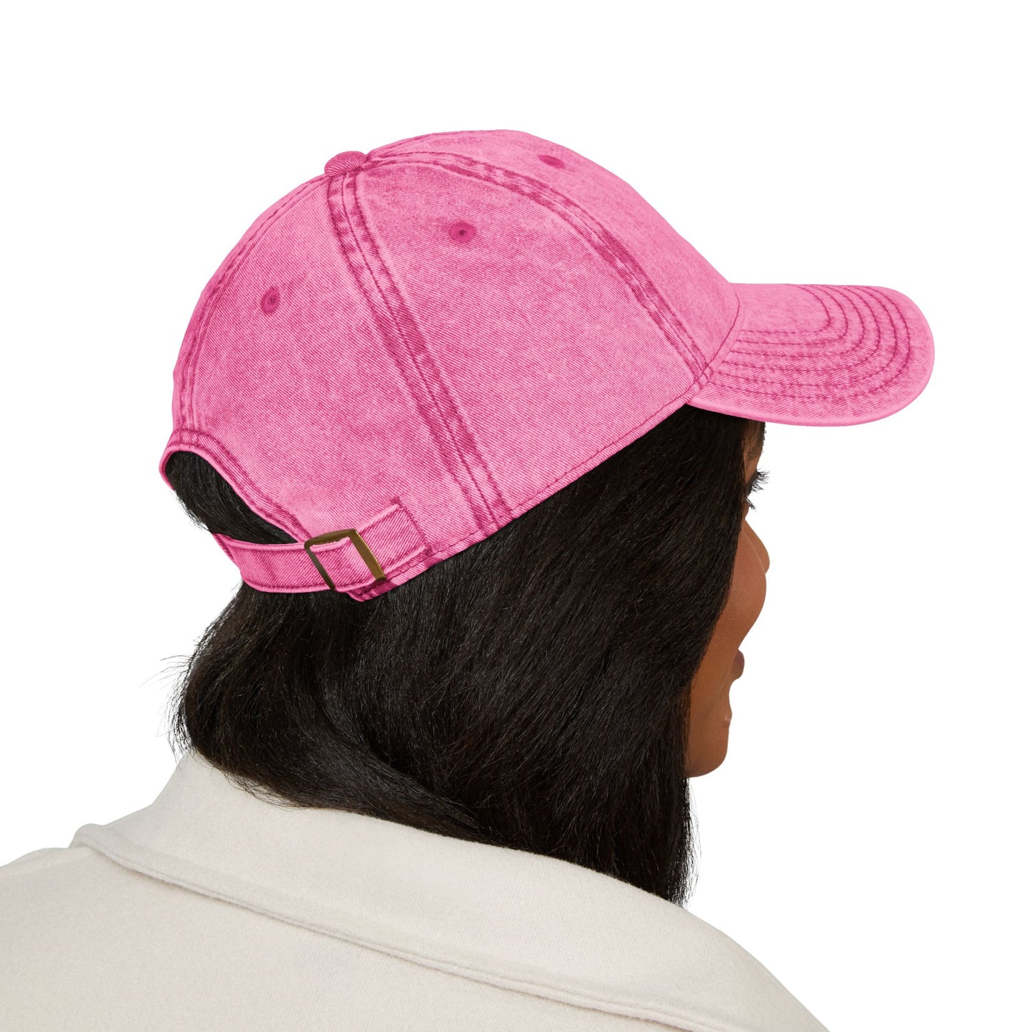 Embroidered Pink Vintage Cap
