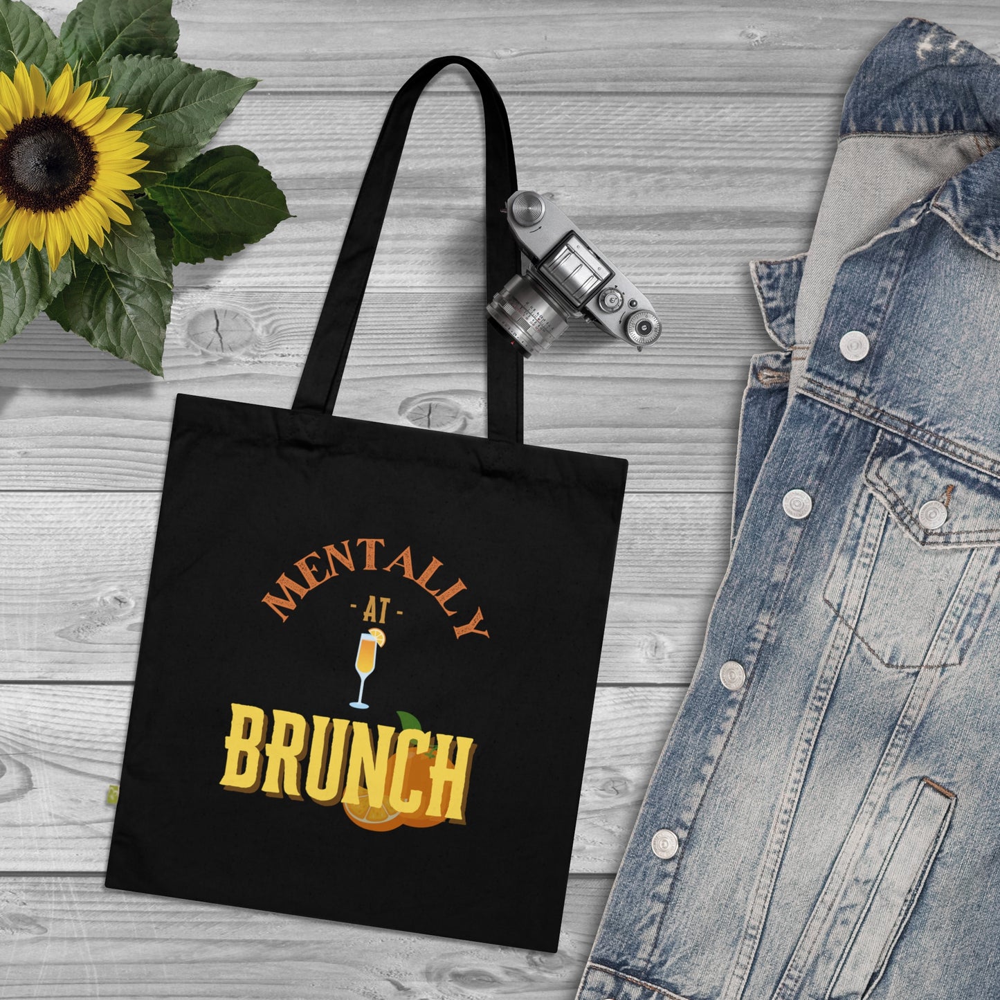 100% Organic Cotton 'Mentally at Brunch' Tote Bag