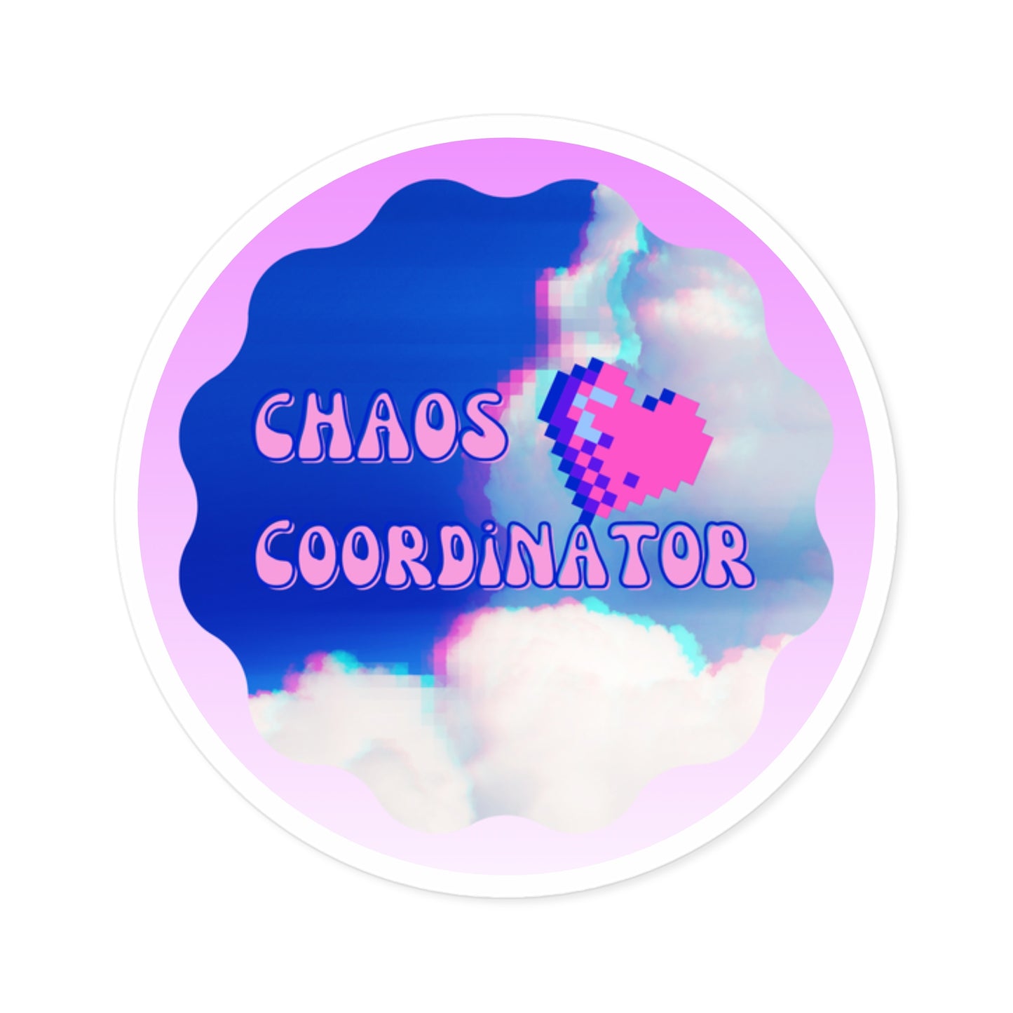 Sticker Retro Pixel Design 'CHAOS Coordinator', 5 Sizes Available
