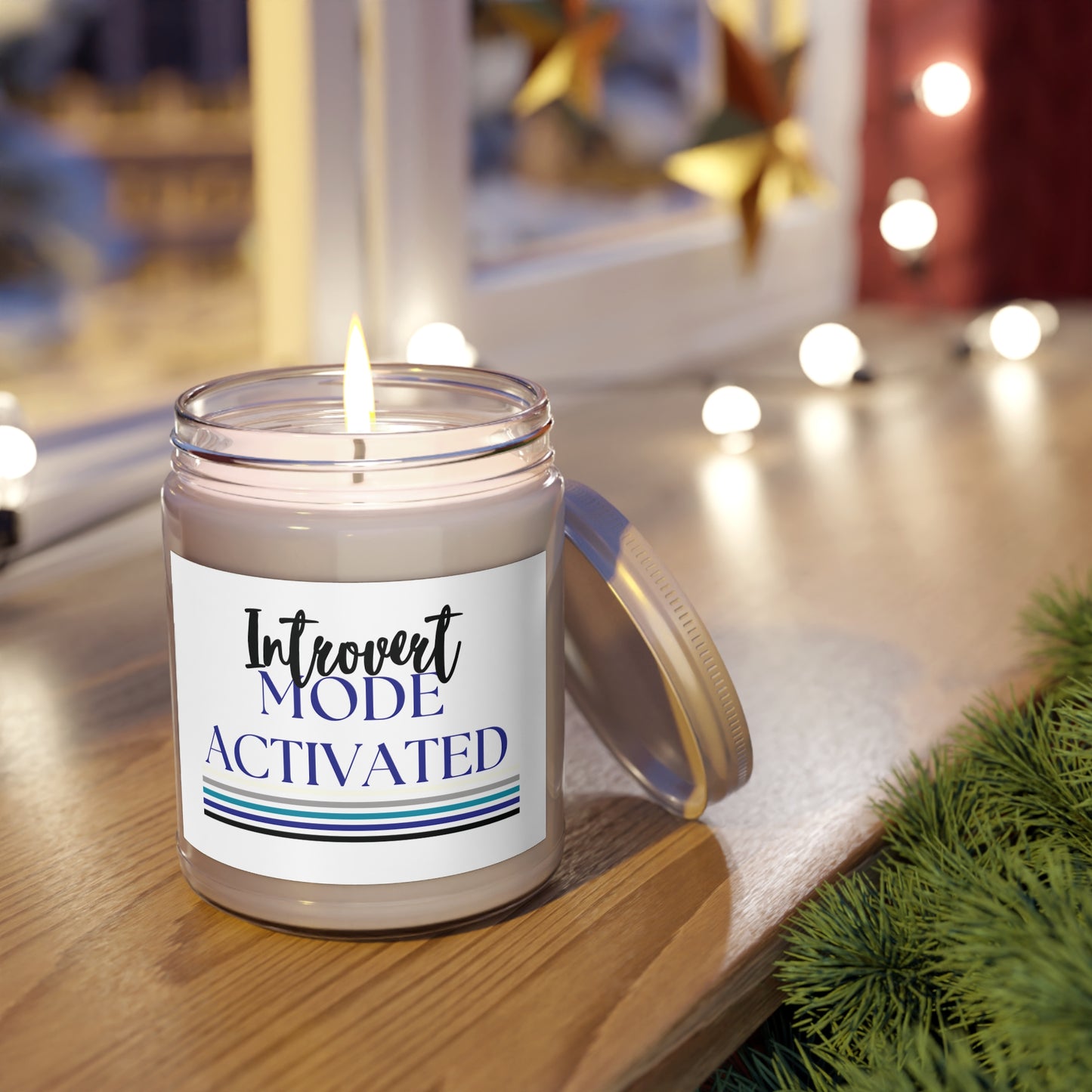 White Non-toxic Natural Soy Candle 'Introvert Mode Activated'