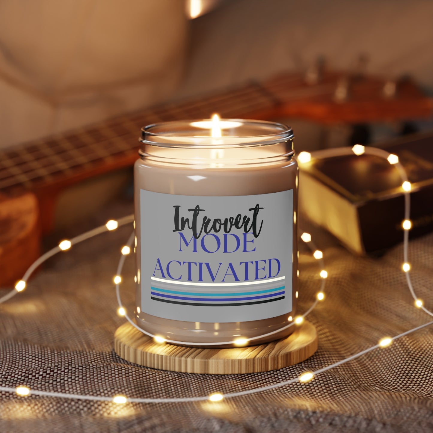 Gray Non-toxic Natural Soy Candle 'Introvert Mode Activated'