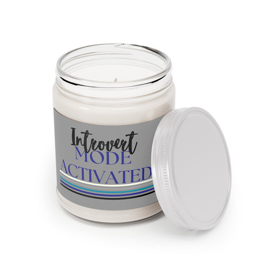 Gray Non-toxic Natural Soy Candle 'Introvert Mode Activated'