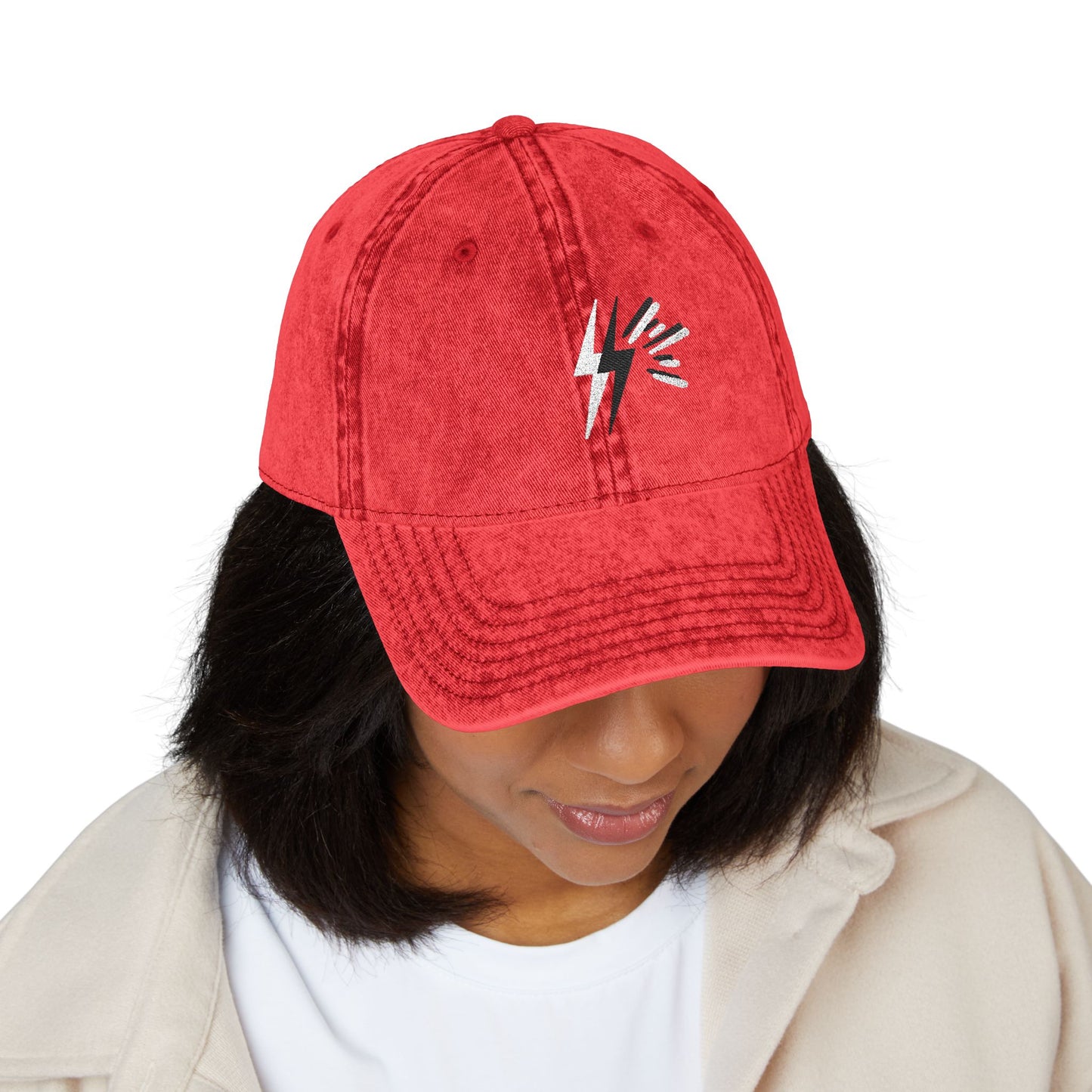 Embroidered Red Vintage Cap