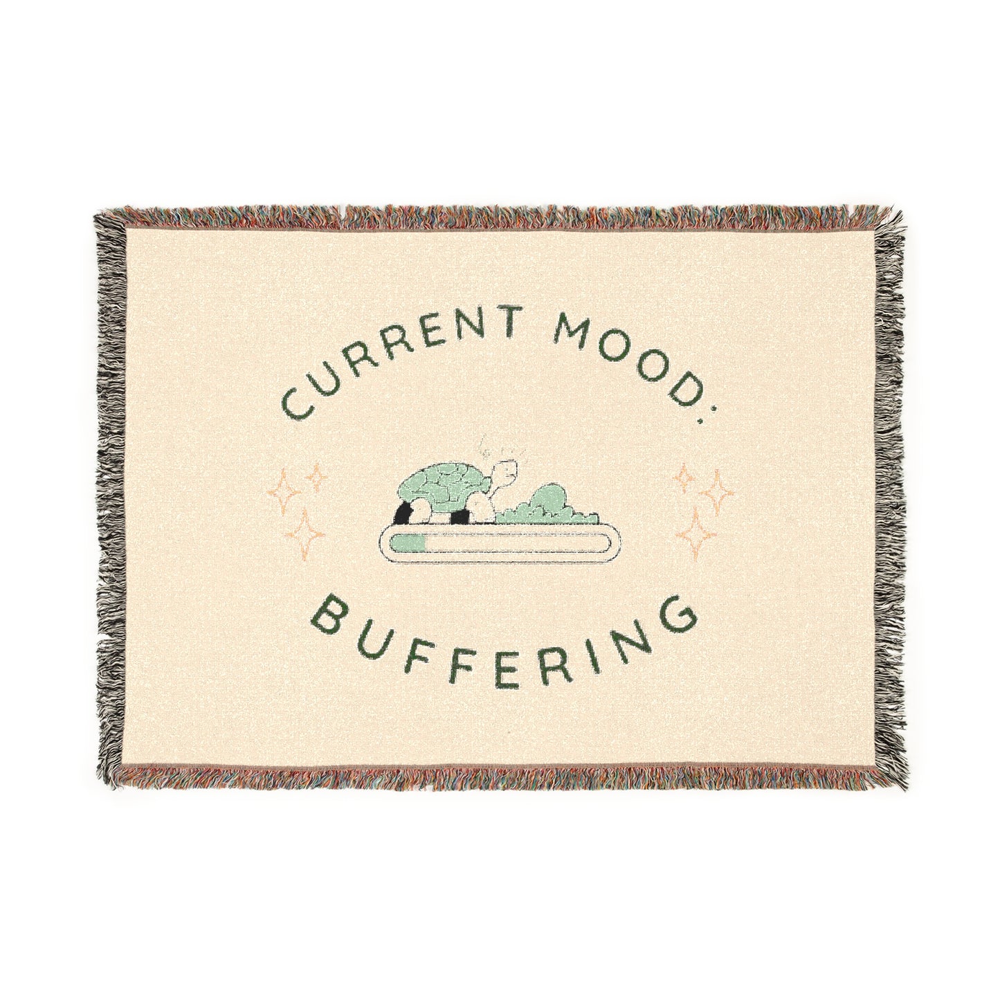 100% Cotton 'Current Mood: Buffering' Woven Blanket