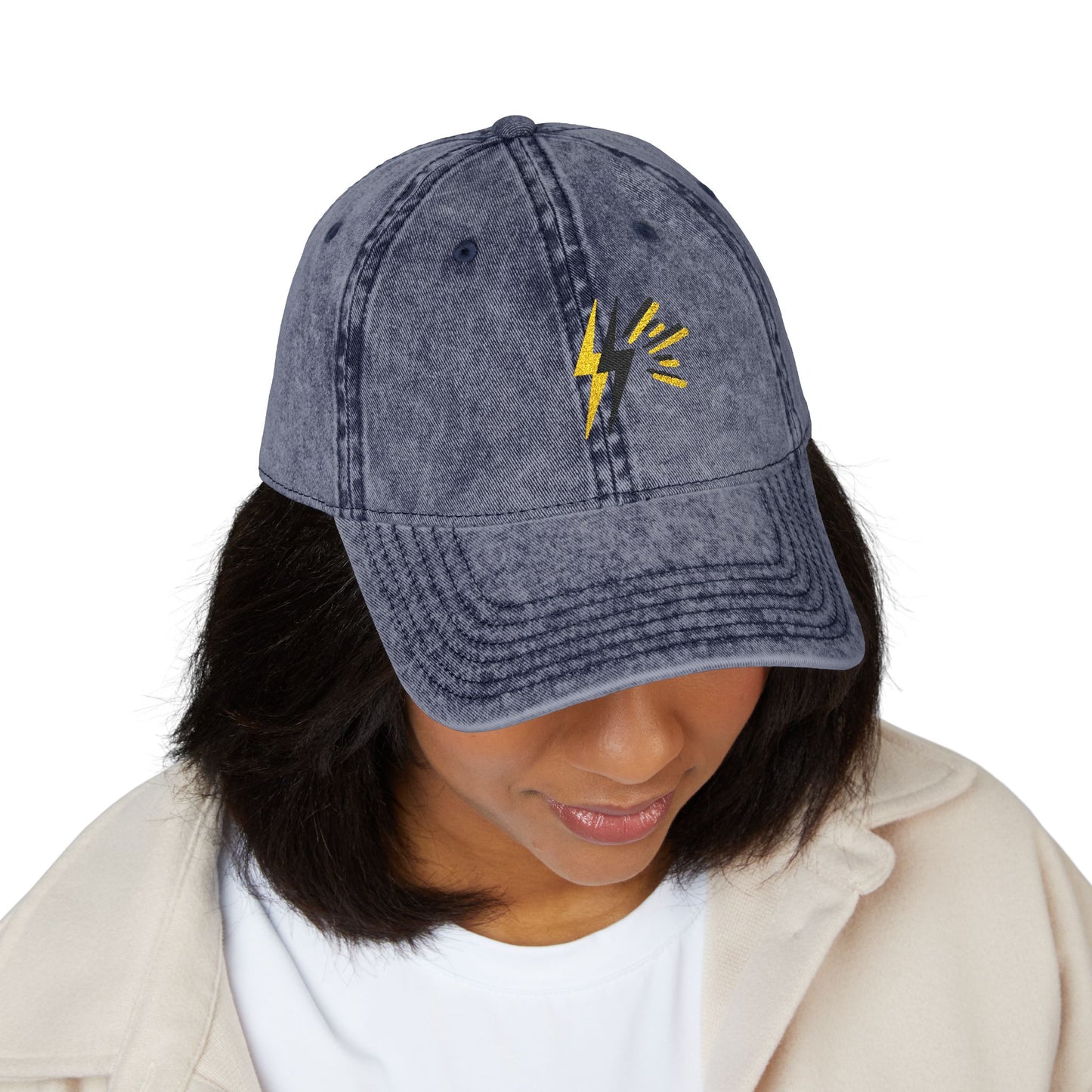 Embroidered Navy Vintage Cap