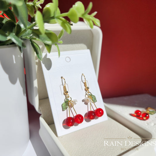 Cherry Earrings | Fruit Dangle Earrings