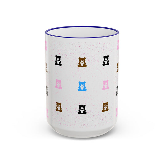 Valentine's Pastel Bear - Accent Rim & Handle Mug (11oz, 15oz)