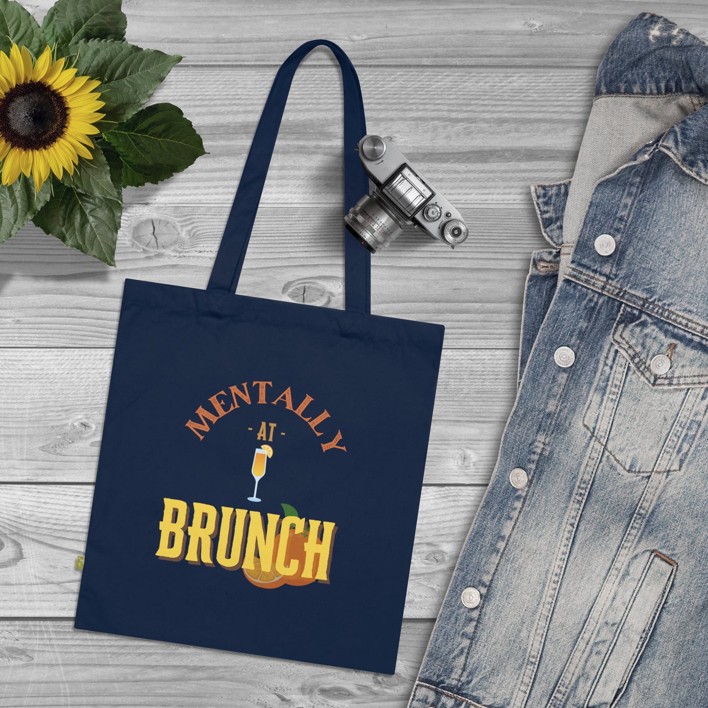 100% Organic Cotton 'Mentally at Brunch' Tote Bag