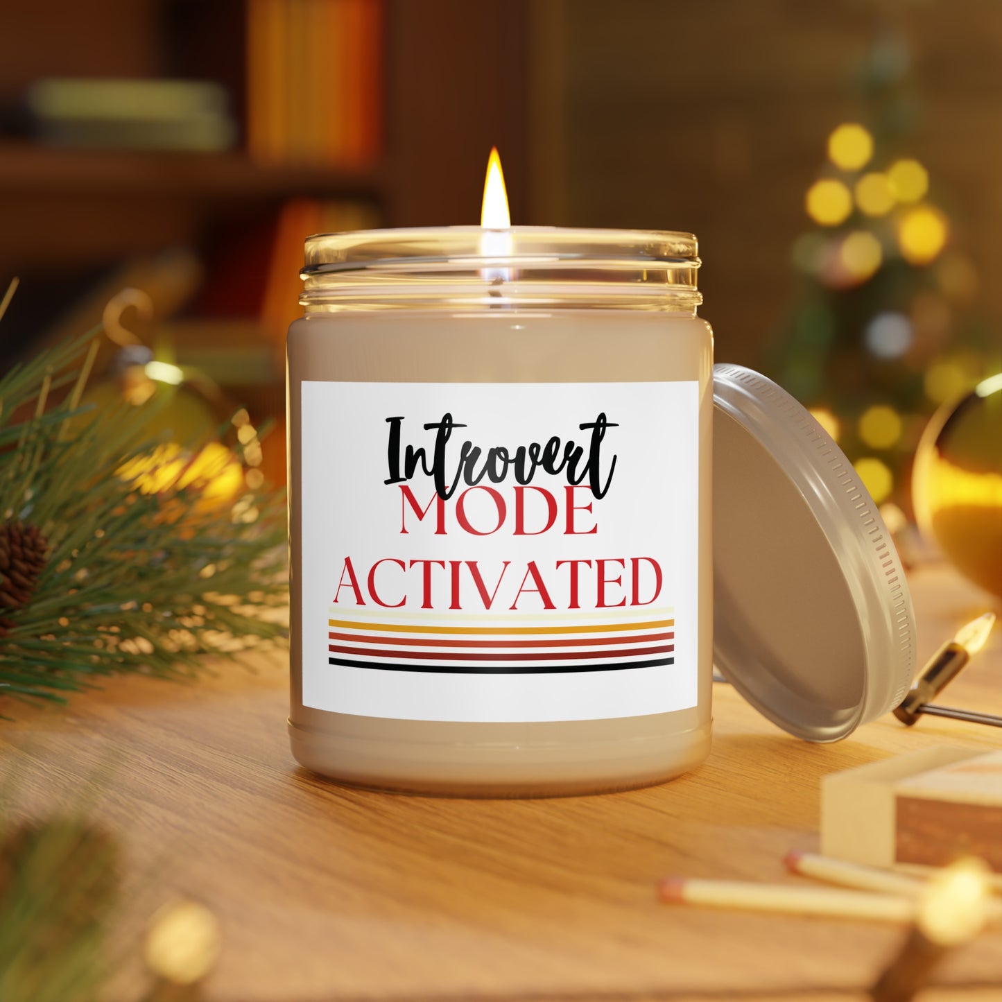 White Non-toxic Natural Soy Candle 'Introvert Mode Activated'