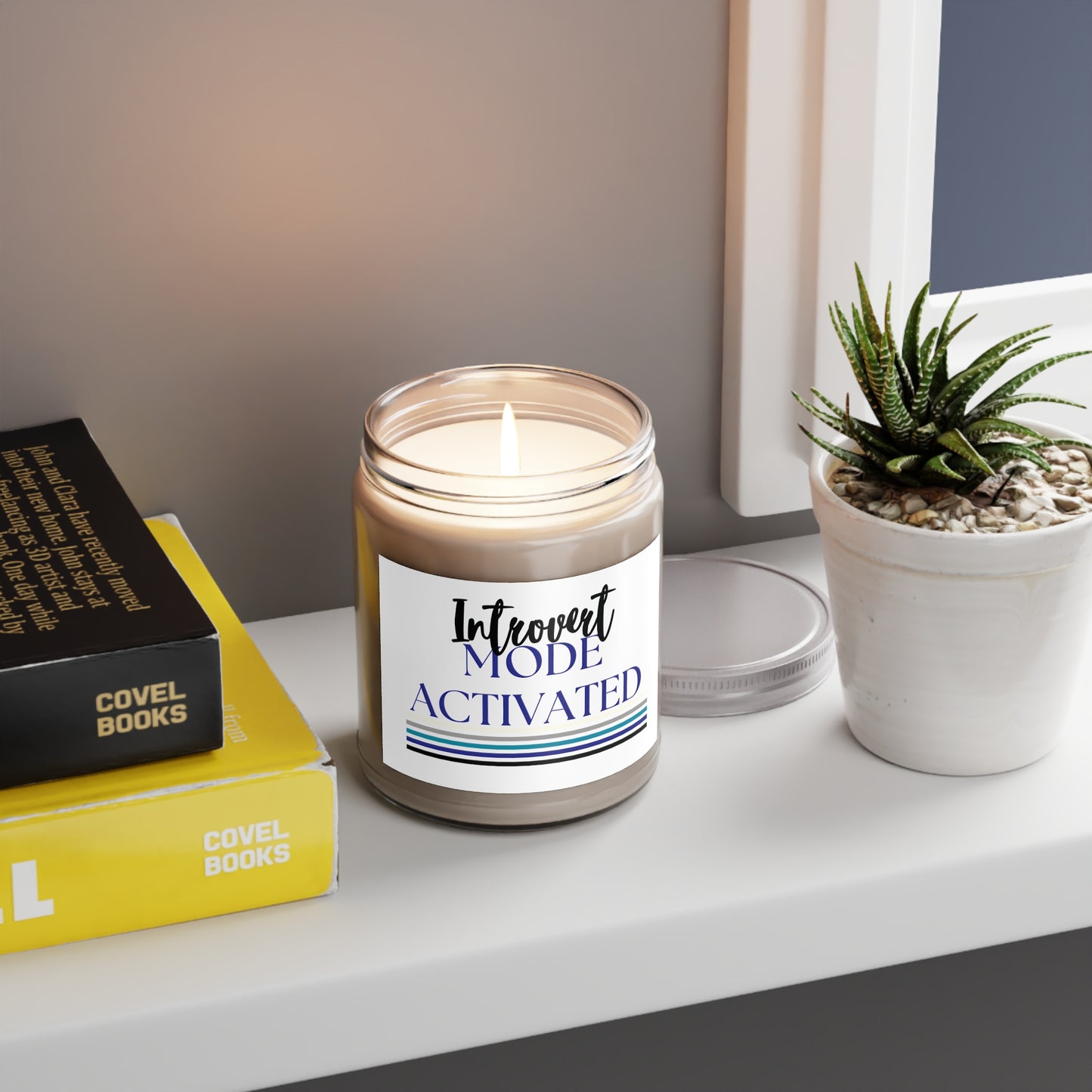White Non-toxic Natural Soy Candle 'Introvert Mode Activated'