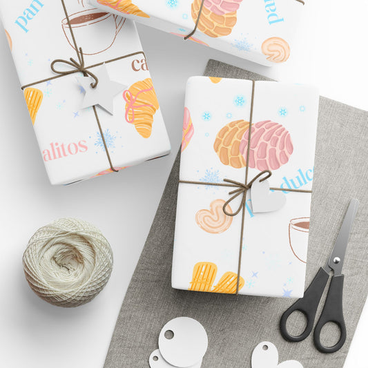 Pan Dulce & Cafecito Wrapping Paper (Glossy or Matte Finishes Available)