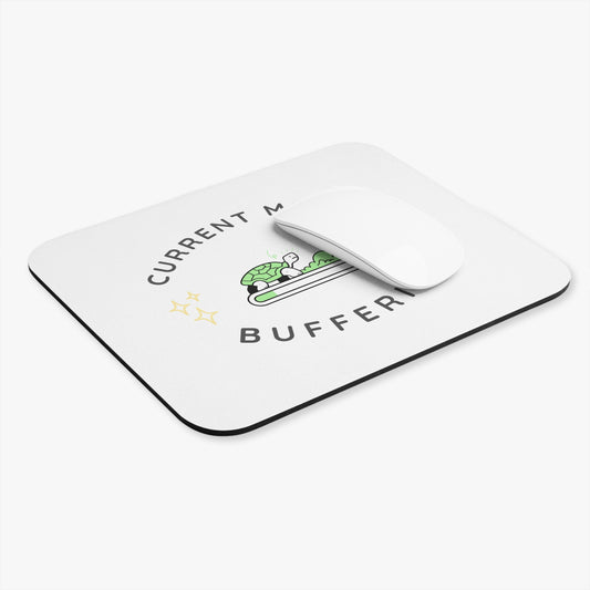 Mouse Pad - Cute Mint Turtle Design with 'Mood Buffering' Quote
