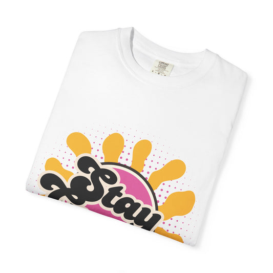 100% Cotton White Retro Style 'Stay Groovy' T-shirt