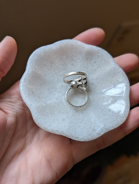 Onyx Flower Trinket Dish