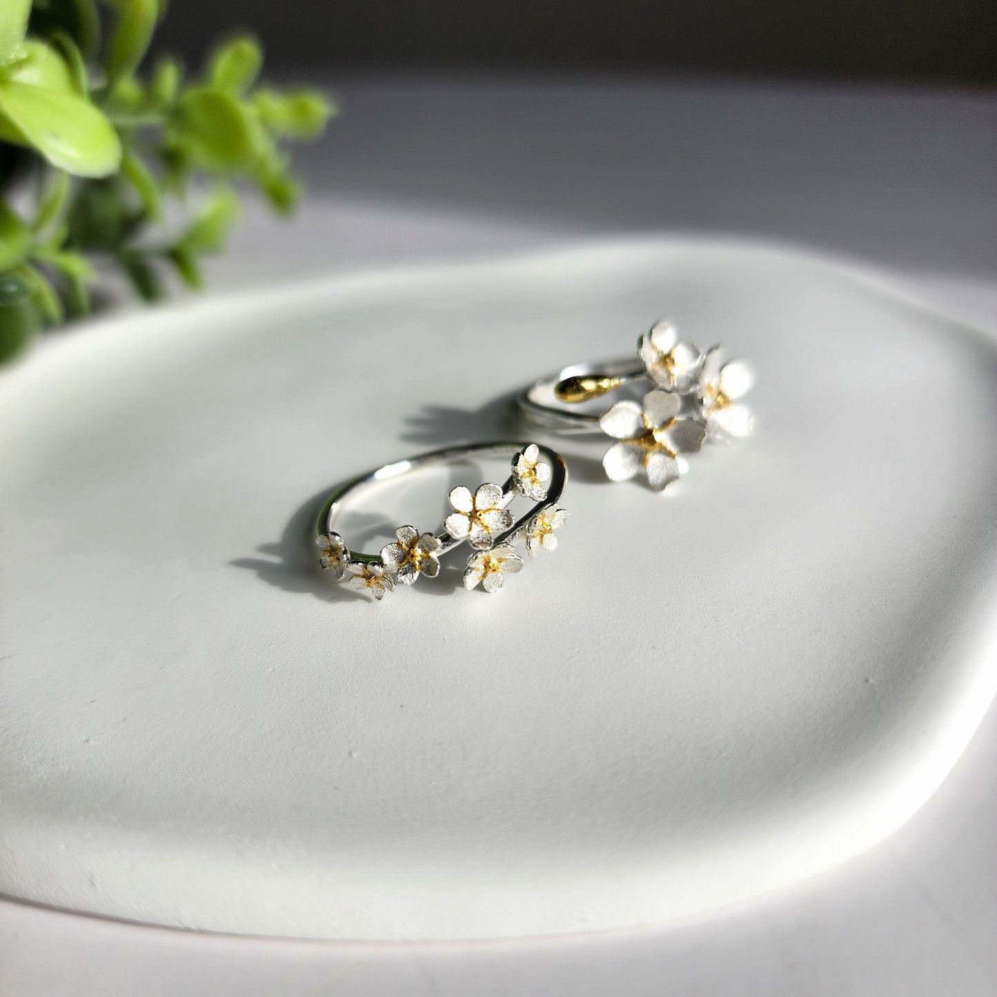 Forget Me Not S925 Silver Flower Rings