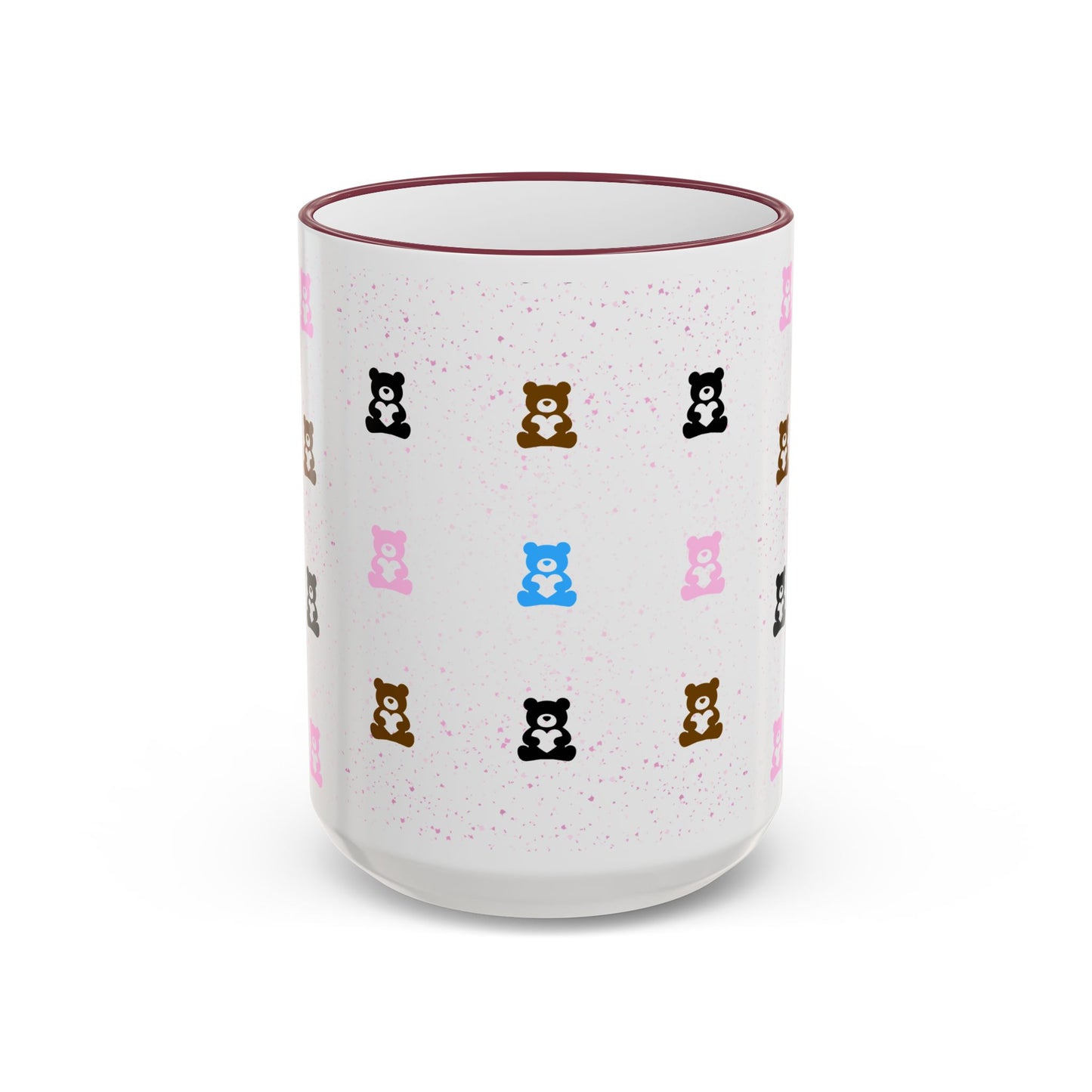 Valentine's Pastel Bear - Accent Rim & Handle Mug (11oz, 15oz)