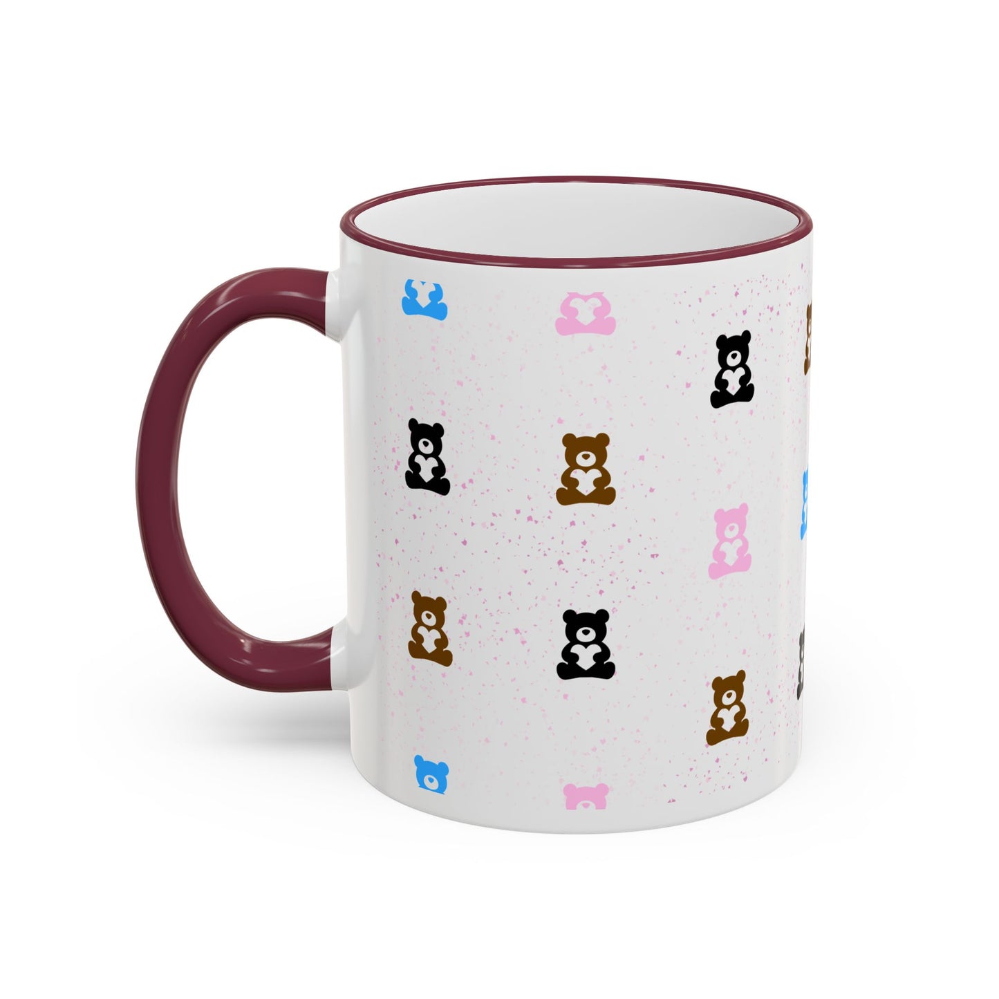 Valentine's Pastel Bear - Accent Rim & Handle Mug (11oz, 15oz)