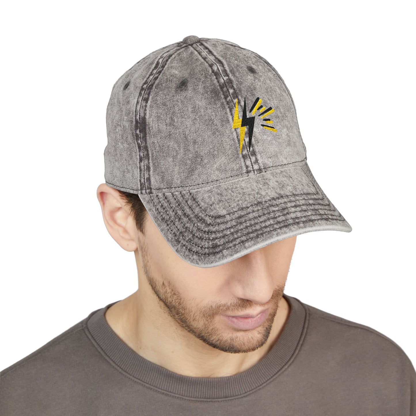 Embroidered Charcoal Vintage Cap