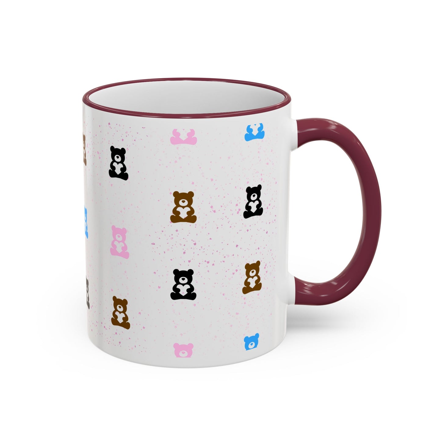 Valentine's Pastel Bear - Accent Rim & Handle Mug (11oz, 15oz)