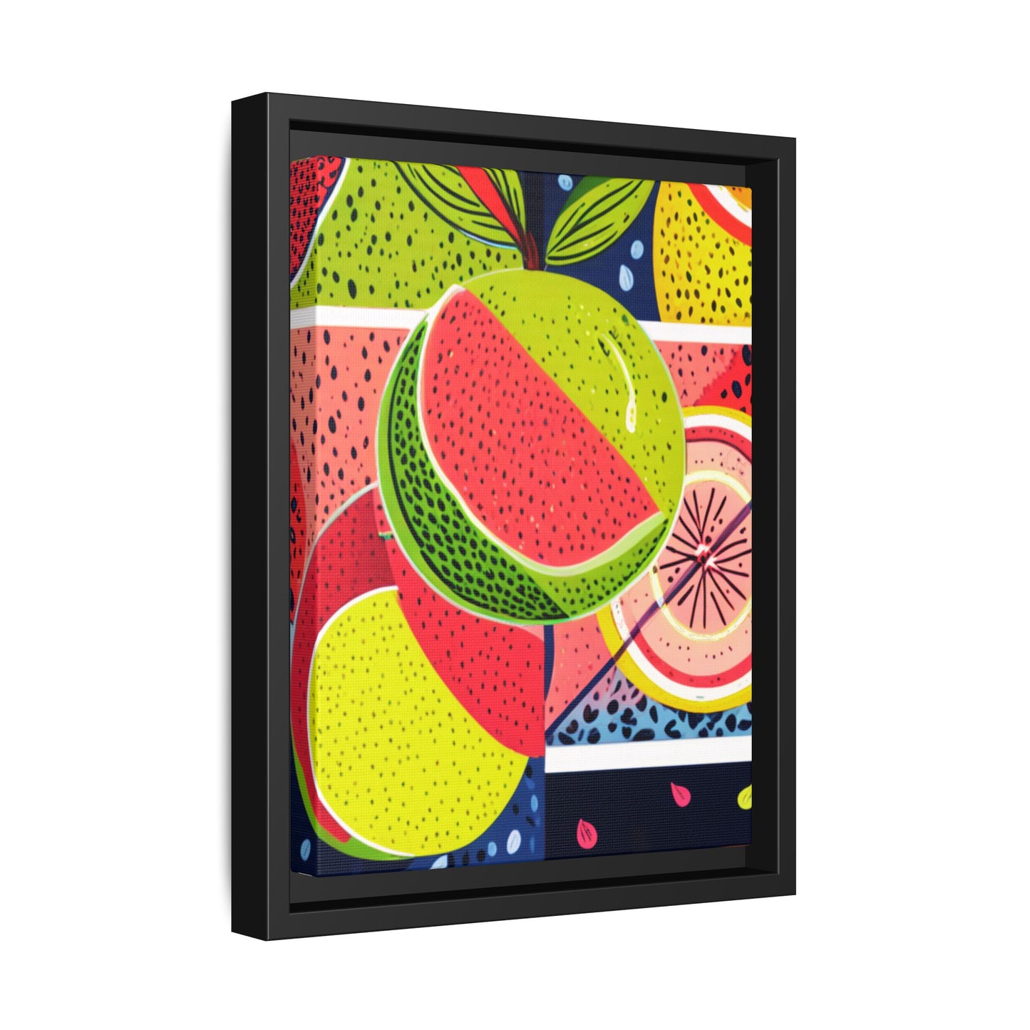 Framed Matte Canvas - Vibrant Fruits Abstract Artwork