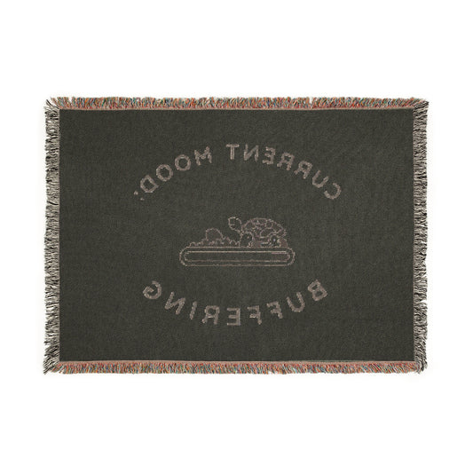 100% Cotton 'Current Mood: Buffering' Woven Blanket