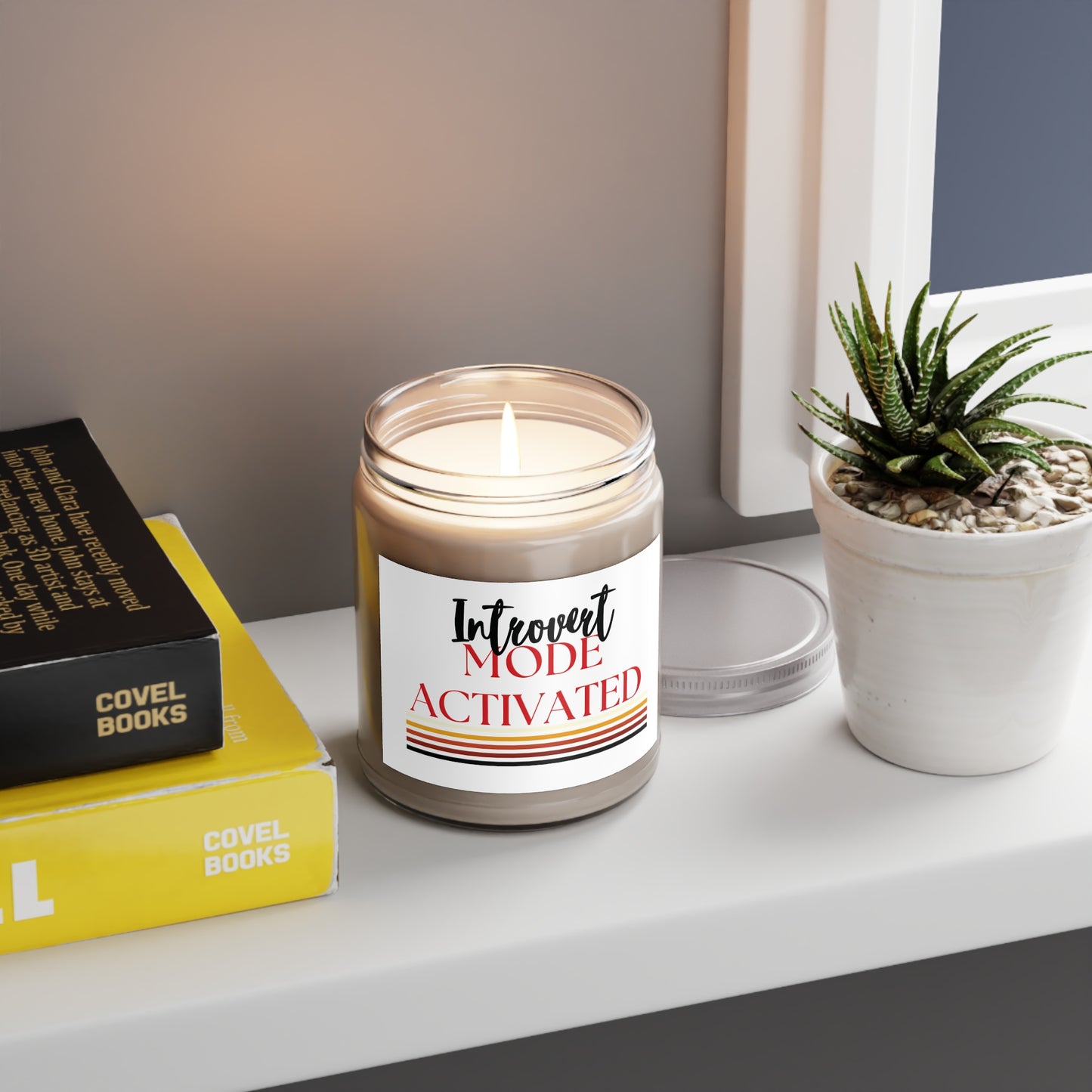 White Non-toxic Natural Soy Candle 'Introvert Mode Activated'