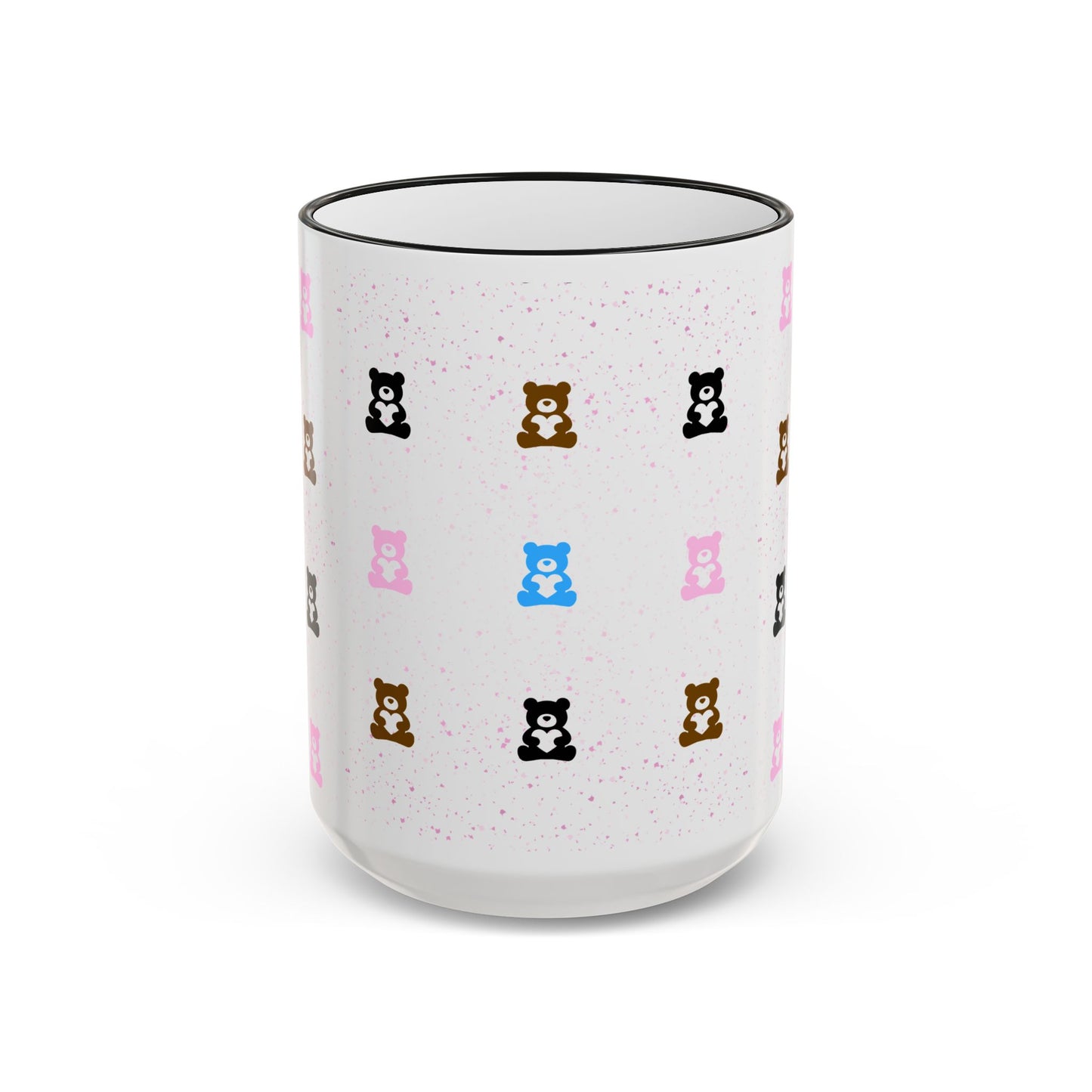 Valentine's Pastel Bear - Accent Rim & Handle Mug (11oz, 15oz)