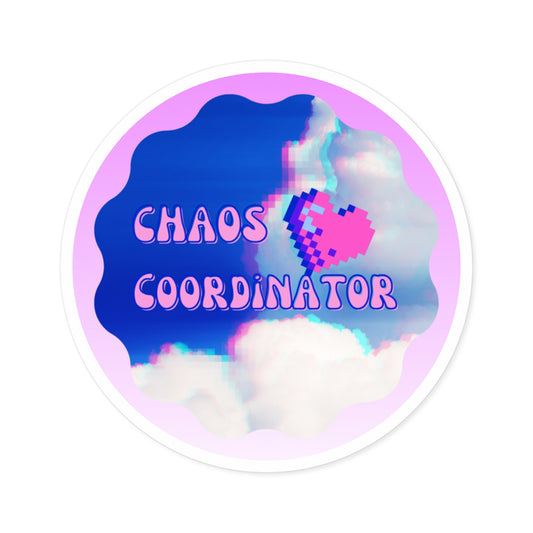 Sticker Retro Pixel Design 'CHAOS Coordinator', 5 Sizes Available