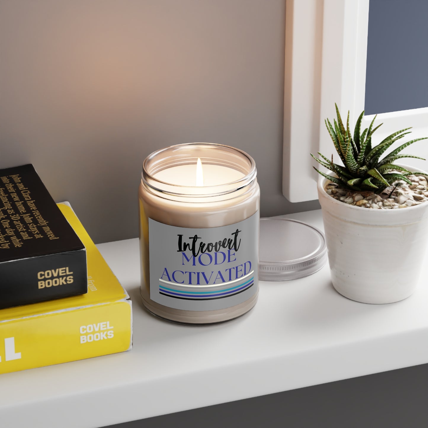 Gray Non-toxic Natural Soy Candle 'Introvert Mode Activated'
