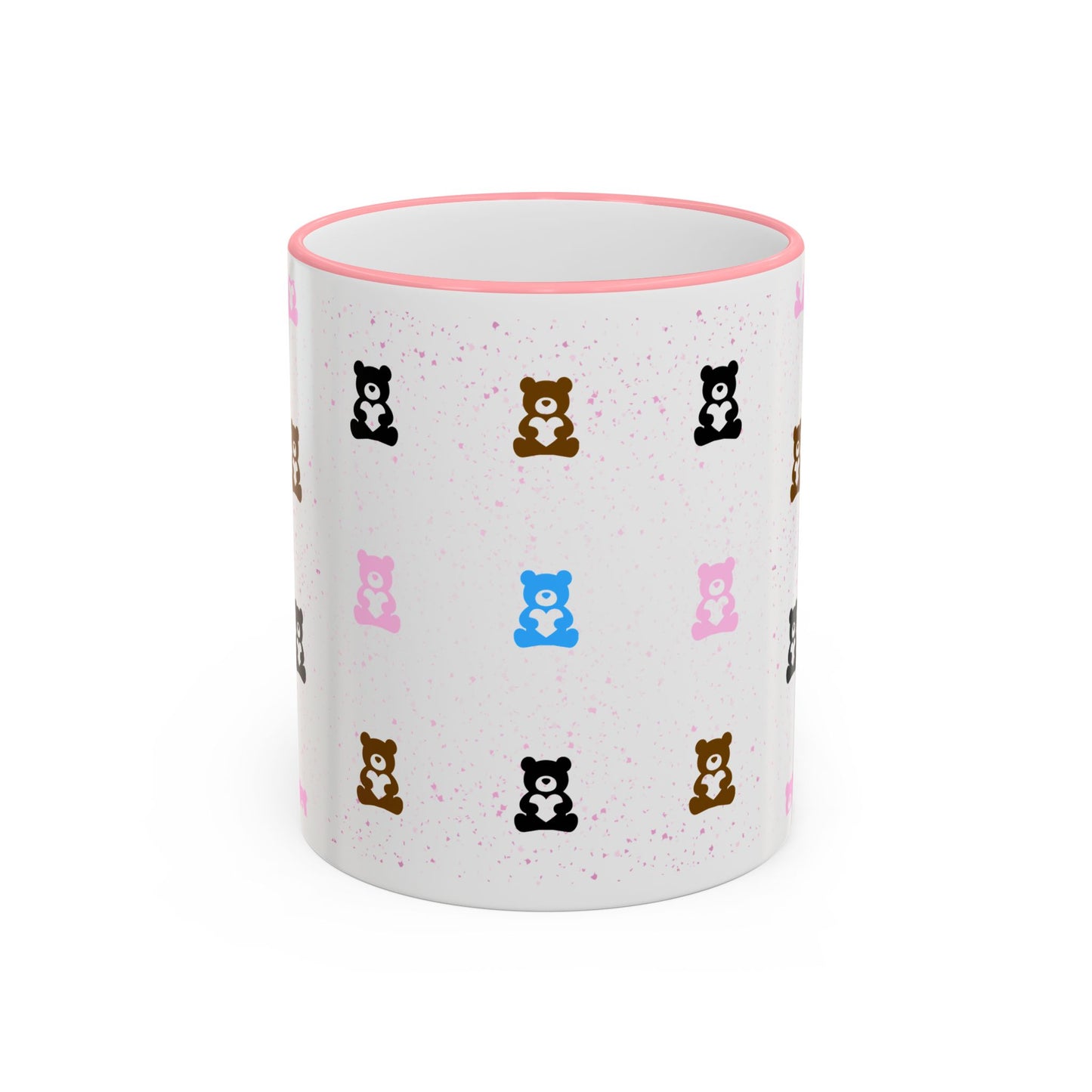 Valentine's Pastel Bear - Accent Rim & Handle Mug (11oz, 15oz)