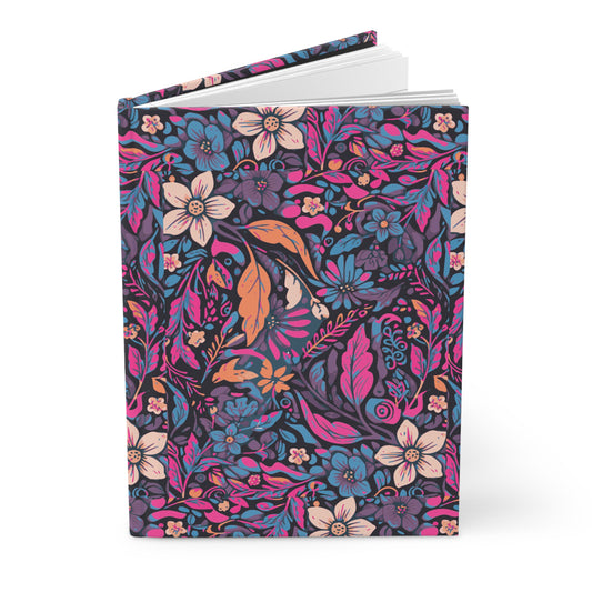 Hardcover Matte Journal - Retro Floral Design