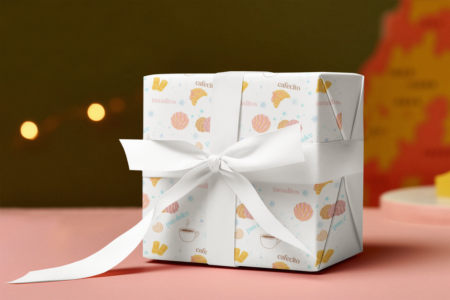 Pan Dulce & Cafecito Wrapping Paper (Glossy or Matte Finishes Available)