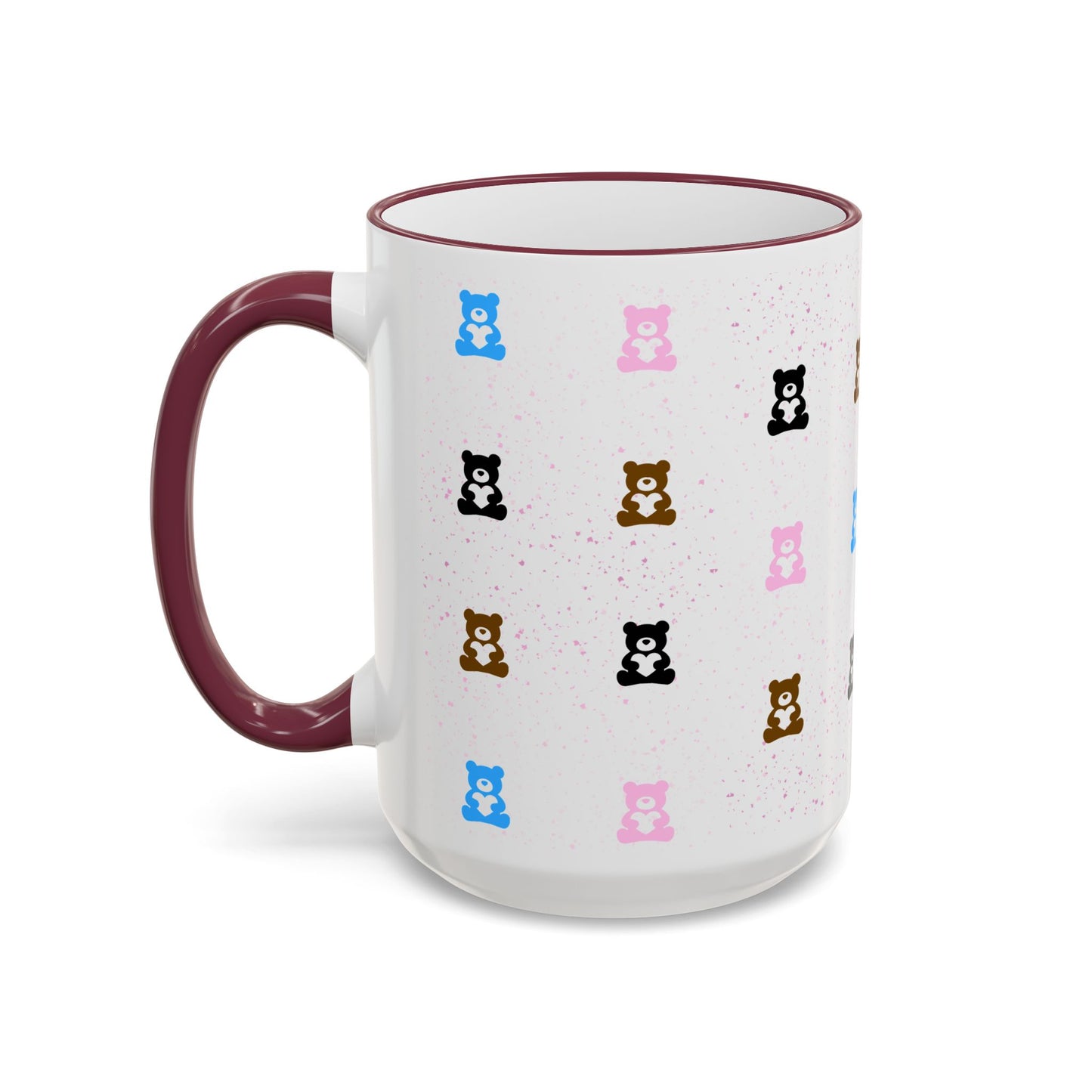 Valentine's Pastel Bear - Accent Rim & Handle Mug (11oz, 15oz)