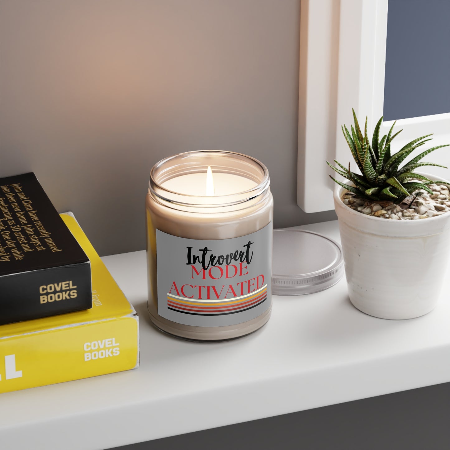 Gray Non-toxic Natural Soy Candle 'Introvert Mode Activated'