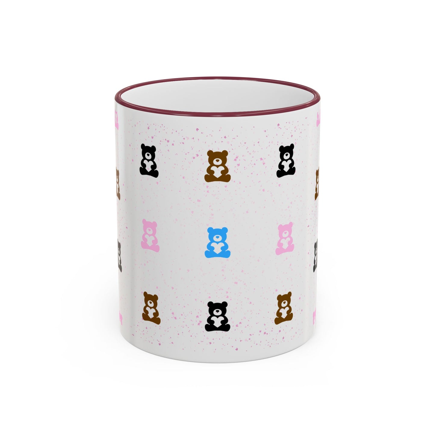Valentine's Pastel Bear - Accent Rim & Handle Mug (11oz, 15oz)