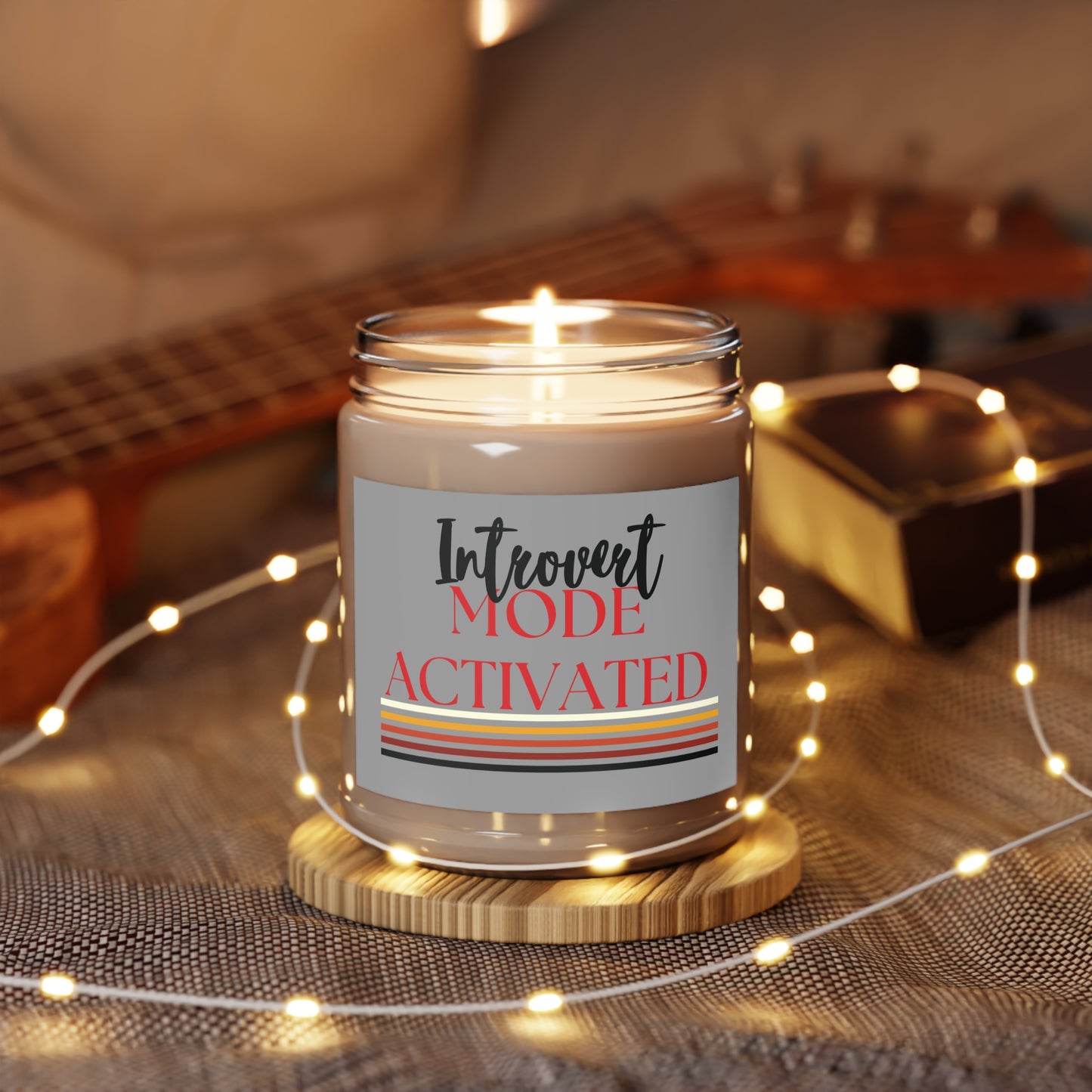 Gray Non-toxic Natural Soy Candle 'Introvert Mode Activated'