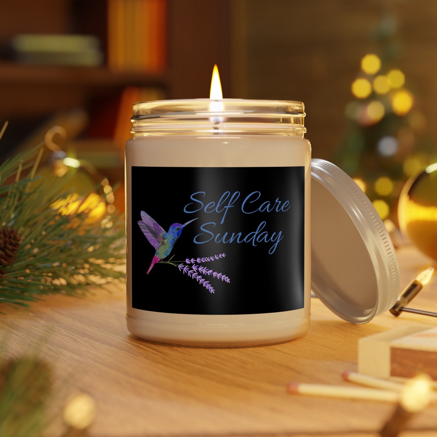 Black Non-toxic Natural Soy Candle 'Self Care Sunday'
