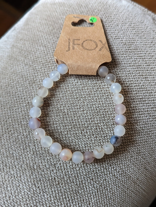 White Dendritic Agate Bracelet (Various Sizes Available)